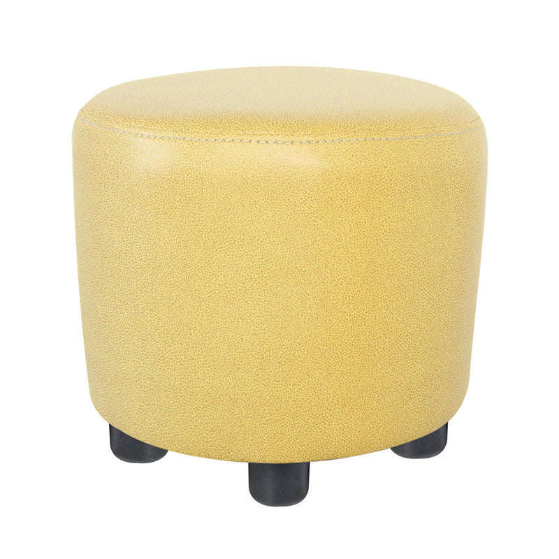 Popular Round Pouf Chair Contrast Color Cotton Water Resistant Footstool Ottoman Yellow 1 Piece Clearhalo 'furn' 'furn_ottomans_poufs' 'Furniture' 'Living Room Furniture' 'Ottomans & Poufs' 'ottomans_poufs' 5943229