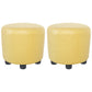 Popular Round Pouf Chair Contrast Color Cotton Water Resistant Footstool Ottoman Yellow 2 Piece Set Clearhalo 'furn' 'furn_ottomans_poufs' 'Furniture' 'Living Room Furniture' 'Ottomans & Poufs' 'ottomans_poufs' 5943230