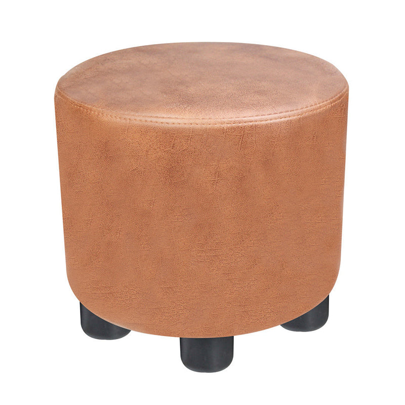 Popular Round Pouf Chair Contrast Color Cotton Water Resistant Footstool Ottoman Khaki 1 Piece Clearhalo 'furn' 'furn_ottomans_poufs' 'Furniture' 'Living Room Furniture' 'Ottomans & Poufs' 'ottomans_poufs' 5943232