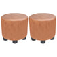 Popular Round Pouf Chair Contrast Color Cotton Water Resistant Footstool Ottoman Khaki 2 Piece Set Clearhalo 'furn' 'furn_ottomans_poufs' 'Furniture' 'Living Room Furniture' 'Ottomans & Poufs' 'ottomans_poufs' 5943233