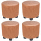 Popular Round Pouf Chair Contrast Color Cotton Water Resistant Footstool Ottoman Khaki 4 Piece Set Clearhalo 'furn' 'furn_ottomans_poufs' 'Furniture' 'Living Room Furniture' 'Ottomans & Poufs' 'ottomans_poufs' 5943234