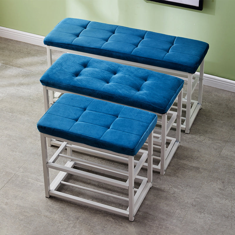 Contemporary Ottoman Faux Leather Upholstered Tufted Rectangle Ottoman with Bottom Rack Clearhalo 'furn' 'furn_ottomans_poufs' 'Furniture' 'Living Room Furniture' 'Ottomans & Poufs' 'ottomans_poufs' 5943239