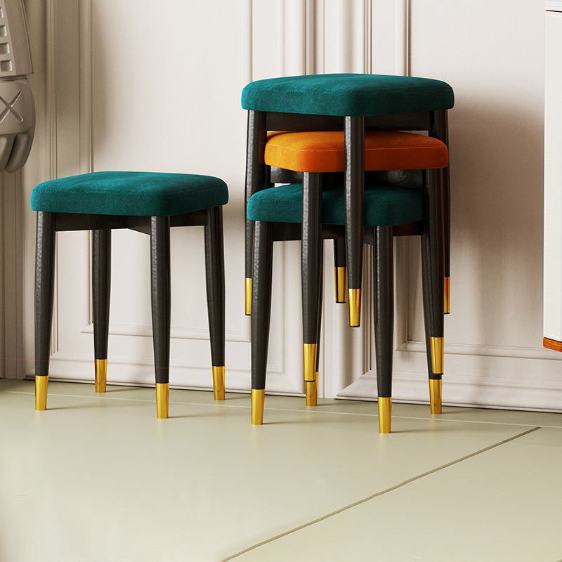 Contemporary Tear Resistant Ottaman Square Orange Velvet Standard Clearhalo 'furn' 'furn_ottomans_poufs' 'Furniture' 'Living Room Furniture' 'Ottomans & Poufs' 'ottomans_poufs' 5943289