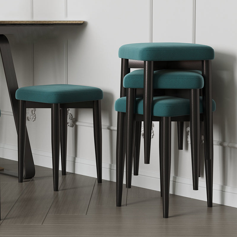 Contemporary Tear Resistant Ottaman Square Orange Velvet Standard Blackish Green 4 Piece Set Clearhalo 'furn' 'furn_ottomans_poufs' 'Furniture' 'Living Room Furniture' 'Ottomans & Poufs' 'ottomans_poufs' 5943290