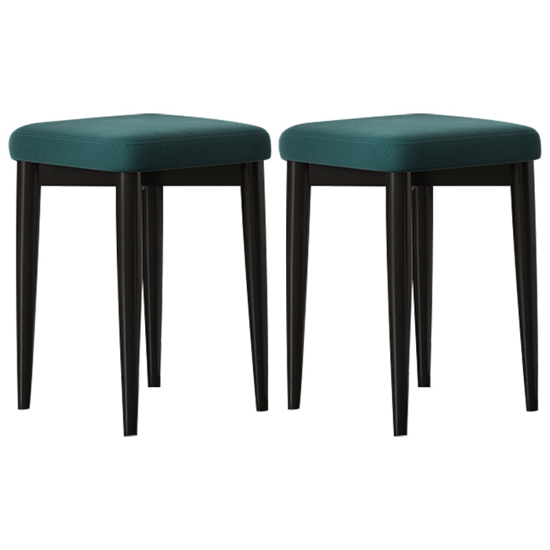 Contemporary Tear Resistant Ottaman Square Orange Velvet Standard Blackish Green 2 Piece Set Clearhalo 'furn' 'furn_ottomans_poufs' 'Furniture' 'Living Room Furniture' 'Ottomans & Poufs' 'ottomans_poufs' 5943293