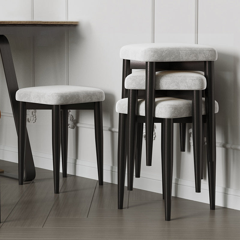 Contemporary Tear Resistant Ottaman Square Orange Velvet Standard Dark Gray 4 Piece Set Clearhalo 'furn' 'furn_ottomans_poufs' 'Furniture' 'Living Room Furniture' 'Ottomans & Poufs' 'ottomans_poufs' 5943296