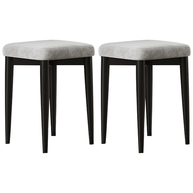 Contemporary Tear Resistant Ottaman Square Orange Velvet Standard Dark Gray 2 Piece Set Clearhalo 'furn' 'furn_ottomans_poufs' 'Furniture' 'Living Room Furniture' 'Ottomans & Poufs' 'ottomans_poufs' 5943298