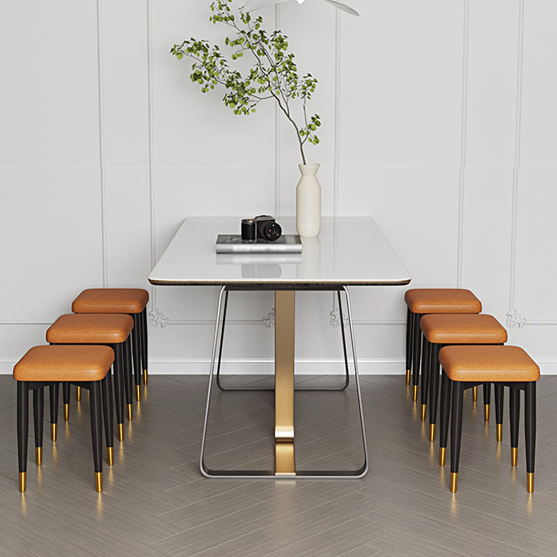 Contemporary Tear Resistant Ottaman Square Orange Velvet Standard Clearhalo 'furn' 'furn_ottomans_poufs' 'Furniture' 'Living Room Furniture' 'Ottomans & Poufs' 'ottomans_poufs' 5943299