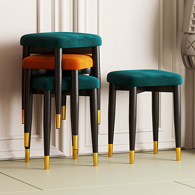 Contemporary Tear Resistant Ottaman Square Orange Velvet Standard Clearhalo 'furn' 'furn_ottomans_poufs' 'Furniture' 'Living Room Furniture' 'Ottomans & Poufs' 'ottomans_poufs' 5943302