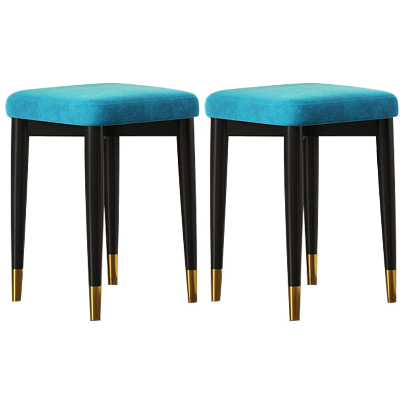 Contemporary Tear Resistant Ottaman Square Orange Velvet Standard Sky Blue 2 Piece Set Clearhalo 'furn' 'furn_ottomans_poufs' 'Furniture' 'Living Room Furniture' 'Ottomans & Poufs' 'ottomans_poufs' 5943305