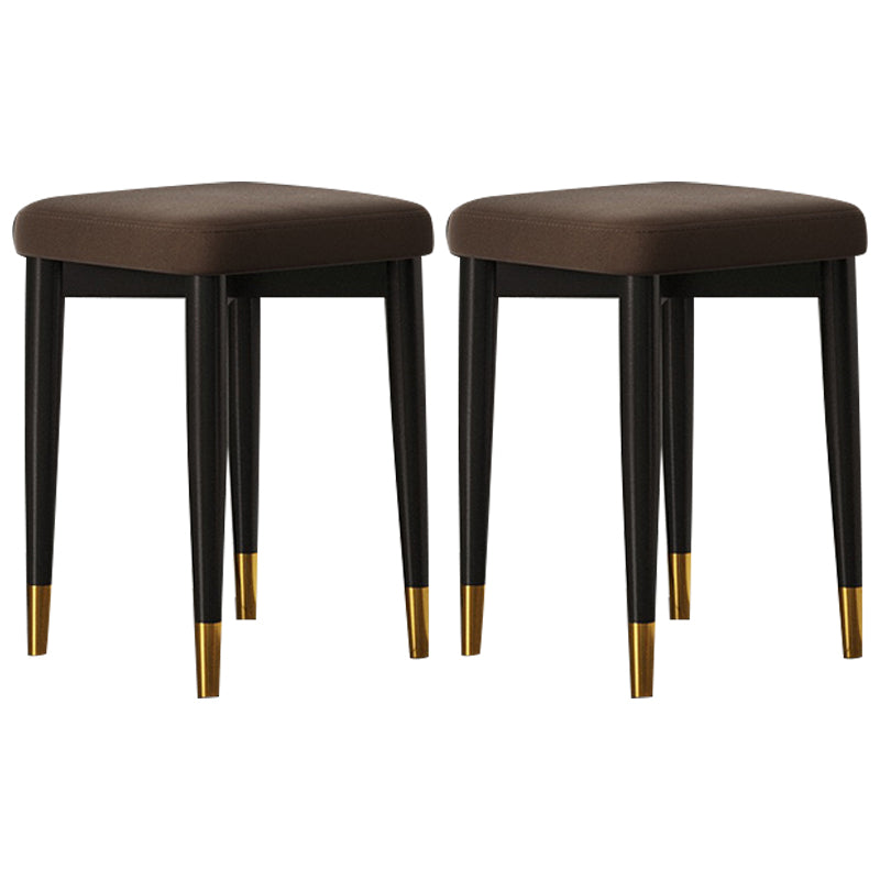 Contemporary Tear Resistant Ottaman Square Orange Velvet Standard Brown 2 Piece Set Clearhalo 'furn' 'furn_ottomans_poufs' 'Furniture' 'Living Room Furniture' 'Ottomans & Poufs' 'ottomans_poufs' 5943308