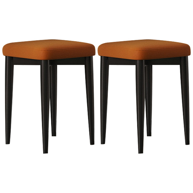 Contemporary Tear Resistant Ottaman Square Orange Velvet Standard Orange 2 Piece Set Clearhalo 'furn' 'furn_ottomans_poufs' 'Furniture' 'Living Room Furniture' 'Ottomans & Poufs' 'ottomans_poufs' 5943311