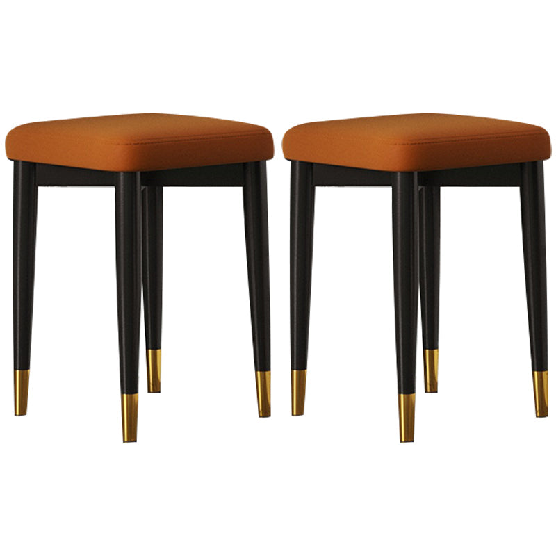 Contemporary Tear Resistant Ottaman Square Orange Velvet Standard Dark Orange 2 Piece Set Clearhalo 'furn' 'furn_ottomans_poufs' 'Furniture' 'Living Room Furniture' 'Ottomans & Poufs' 'ottomans_poufs' 5943314