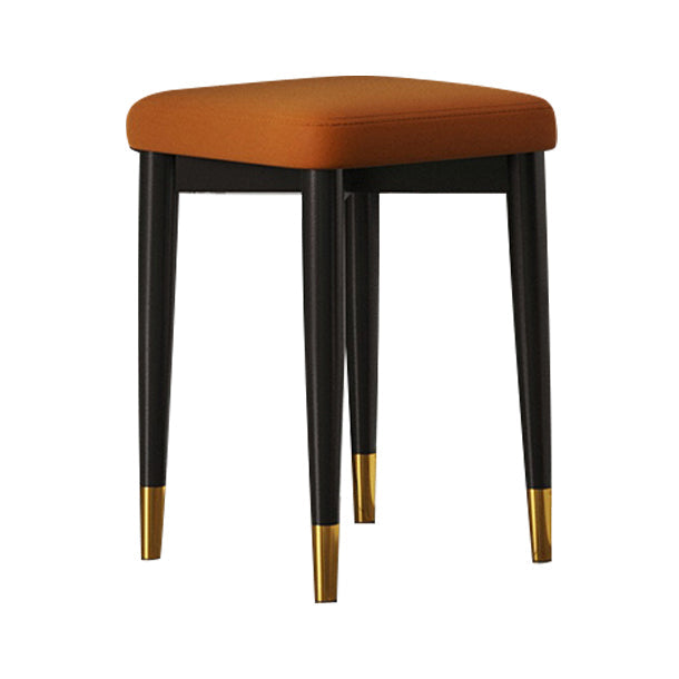 Contemporary Tear Resistant Ottaman Square Orange Velvet Standard Dark Orange 1 Piece Clearhalo 'furn' 'furn_ottomans_poufs' 'Furniture' 'Living Room Furniture' 'Ottomans & Poufs' 'ottomans_poufs' 5943315