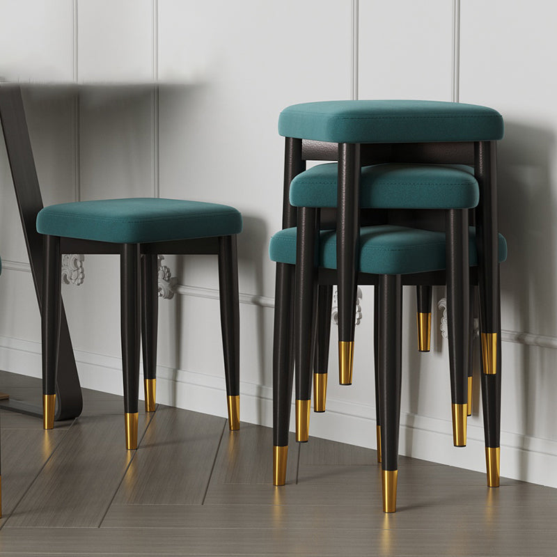 Contemporary Tear Resistant Ottaman Square Orange Velvet Standard Dark Green 4 Piece Set Clearhalo 'furn' 'furn_ottomans_poufs' 'Furniture' 'Living Room Furniture' 'Ottomans & Poufs' 'ottomans_poufs' 5943316