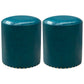 Modern PU Leather Pouf Chair Plain Cylinder Shape Nailhead Trim Sherpa Pouf 13"L x 13"W x 16"H Peacock Blue 2 Piece Set Clearhalo 'furn' 'furn_ottomans_poufs' 'Furniture' 'Living Room Furniture' 'Ottomans & Poufs' 'ottomans_poufs' 5943329