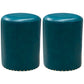 Modern PU Leather Pouf Chair Plain Cylinder Shape Nailhead Trim Sherpa Pouf 13"L x 13"W x 18"H Peacock Blue 2 Piece Set Clearhalo 'furn' 'furn_ottomans_poufs' 'Furniture' 'Living Room Furniture' 'Ottomans & Poufs' 'ottomans_poufs' 5943334