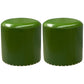 Modern PU Leather Pouf Chair Plain Cylinder Shape Nailhead Trim Sherpa Pouf 13"L x 13"W x 14"H Green 2 Piece Set Clearhalo 'furn' 'furn_ottomans_poufs' 'Furniture' 'Living Room Furniture' 'Ottomans & Poufs' 'ottomans_poufs' 5943337
