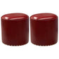 Modern PU Leather Pouf Chair Plain Cylinder Shape Nailhead Trim Sherpa Pouf 13"L x 13"W x 14"H Burgundy 2 Piece Set Clearhalo 'furn' 'furn_ottomans_poufs' 'Furniture' 'Living Room Furniture' 'Ottomans & Poufs' 'ottomans_poufs' 5943346