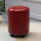 Modern PU Leather Pouf Chair Plain Cylinder Shape Nailhead Trim Sherpa Pouf 13"L x 13"W x 16"H Burgundy 1 Piece Clearhalo 'furn' 'furn_ottomans_poufs' 'Furniture' 'Living Room Furniture' 'Ottomans & Poufs' 'ottomans_poufs' 5943348