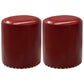 Modern PU Leather Pouf Chair Plain Cylinder Shape Nailhead Trim Sherpa Pouf 13"L x 13"W x 16"H Burgundy 2 Piece Set Clearhalo 'furn' 'furn_ottomans_poufs' 'Furniture' 'Living Room Furniture' 'Ottomans & Poufs' 'ottomans_poufs' 5943349