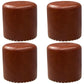Modern PU Leather Pouf Chair Plain Cylinder Shape Nailhead Trim Sherpa Pouf 13"L x 13"W x 14"H Brown 4 Piece Set Clearhalo 'furn' 'furn_ottomans_poufs' 'Furniture' 'Living Room Furniture' 'Ottomans & Poufs' 'ottomans_poufs' 5943356