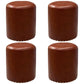 Modern PU Leather Pouf Chair Plain Cylinder Shape Nailhead Trim Sherpa Pouf 13"L x 13"W x 16"H Brown 4 Piece Set Clearhalo 'furn' 'furn_ottomans_poufs' 'Furniture' 'Living Room Furniture' 'Ottomans & Poufs' 'ottomans_poufs' 5943359