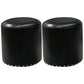 Modern PU Leather Pouf Chair Plain Cylinder Shape Nailhead Trim Sherpa Pouf 13"L x 13"W x 14"H Black 2 Piece Set Clearhalo 'furn' 'furn_ottomans_poufs' 'Furniture' 'Living Room Furniture' 'Ottomans & Poufs' 'ottomans_poufs' 5943364