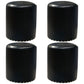 Modern PU Leather Pouf Chair Plain Cylinder Shape Nailhead Trim Sherpa Pouf 13"L x 13"W x 16"H Black 4 Piece Set Clearhalo 'furn' 'furn_ottomans_poufs' 'Furniture' 'Living Room Furniture' 'Ottomans & Poufs' 'ottomans_poufs' 5943368