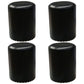 Modern PU Leather Pouf Chair Plain Cylinder Shape Nailhead Trim Sherpa Pouf 13"L x 13"W x 18"H Black 4 Piece Set Clearhalo 'furn' 'furn_ottomans_poufs' 'Furniture' 'Living Room Furniture' 'Ottomans & Poufs' 'ottomans_poufs' 5943371