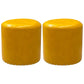 Modern PU Leather Pouf Chair Plain Cylinder Shape Nailhead Trim Sherpa Pouf 13"L x 13"W x 14"H Yellow 2 Piece Set Clearhalo 'furn' 'furn_ottomans_poufs' 'Furniture' 'Living Room Furniture' 'Ottomans & Poufs' 'ottomans_poufs' 5943373