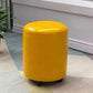Modern PU Leather Pouf Chair Plain Cylinder Shape Nailhead Trim Sherpa Pouf 13"L x 13"W x 16"H Yellow 1 Piece Clearhalo 'furn' 'furn_ottomans_poufs' 'Furniture' 'Living Room Furniture' 'Ottomans & Poufs' 'ottomans_poufs' 5943375