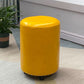 Modern PU Leather Pouf Chair Plain Cylinder Shape Nailhead Trim Sherpa Pouf 13"L x 13"W x 18"H Yellow 1 Piece Clearhalo 'furn' 'furn_ottomans_poufs' 'Furniture' 'Living Room Furniture' 'Ottomans & Poufs' 'ottomans_poufs' 5943378