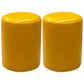 Modern PU Leather Pouf Chair Plain Cylinder Shape Nailhead Trim Sherpa Pouf 13"L x 13"W x 18"H Yellow 2 Piece Set Clearhalo 'furn' 'furn_ottomans_poufs' 'Furniture' 'Living Room Furniture' 'Ottomans & Poufs' 'ottomans_poufs' 5943379