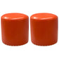 Modern PU Leather Pouf Chair Plain Cylinder Shape Nailhead Trim Sherpa Pouf 13"L x 13"W x 14"H Orange 2 Piece Set Clearhalo 'furn' 'furn_ottomans_poufs' 'Furniture' 'Living Room Furniture' 'Ottomans & Poufs' 'ottomans_poufs' 5943382