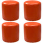 Modern PU Leather Pouf Chair Plain Cylinder Shape Nailhead Trim Sherpa Pouf 13"L x 13"W x 14"H Orange 4 Piece Set Clearhalo 'furn' 'furn_ottomans_poufs' 'Furniture' 'Living Room Furniture' 'Ottomans & Poufs' 'ottomans_poufs' 5943383