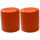 Modern PU Leather Pouf Chair Plain Cylinder Shape Nailhead Trim Sherpa Pouf 13"L x 13"W x 16"H Orange 2 Piece Set Clearhalo 'furn' 'furn_ottomans_poufs' 'Furniture' 'Living Room Furniture' 'Ottomans & Poufs' 'ottomans_poufs' 5943385