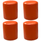 Modern PU Leather Pouf Chair Plain Cylinder Shape Nailhead Trim Sherpa Pouf 13"L x 13"W x 16"H Orange 4 Piece Set Clearhalo 'furn' 'furn_ottomans_poufs' 'Furniture' 'Living Room Furniture' 'Ottomans & Poufs' 'ottomans_poufs' 5943386