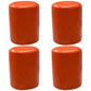 Modern PU Leather Pouf Chair Plain Cylinder Shape Nailhead Trim Sherpa Pouf 13"L x 13"W x 18"H Orange 4 Piece Set Clearhalo 'furn' 'furn_ottomans_poufs' 'Furniture' 'Living Room Furniture' 'Ottomans & Poufs' 'ottomans_poufs' 5943389