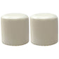 Modern PU Leather Pouf Chair Plain Cylinder Shape Nailhead Trim Sherpa Pouf 13"L x 13"W x 14"H White 2 Piece Set Clearhalo 'furn' 'furn_ottomans_poufs' 'Furniture' 'Living Room Furniture' 'Ottomans & Poufs' 'ottomans_poufs' 5943391