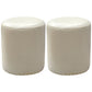 Modern PU Leather Pouf Chair Plain Cylinder Shape Nailhead Trim Sherpa Pouf 13"L x 13"W x 16"H White 2 Piece Set Clearhalo 'furn' 'furn_ottomans_poufs' 'Furniture' 'Living Room Furniture' 'Ottomans & Poufs' 'ottomans_poufs' 5943394
