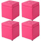 Mid-Century Modern Pouf Ottoman Faux Leather Tufted Square Ottoman with Storage Rose Red 4 Piece Set Clearhalo 'furn' 'furn_ottomans_poufs' 'Furniture' 'Living Room Furniture' 'Ottomans & Poufs' 'ottomans_poufs' 5943407