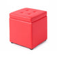 Mid-Century Modern Pouf Ottoman Faux Leather Tufted Square Ottoman with Storage Red 1 Piece Clearhalo 'furn' 'furn_ottomans_poufs' 'Furniture' 'Living Room Furniture' 'Ottomans & Poufs' 'ottomans_poufs' 5943414