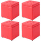Mid-Century Modern Pouf Ottoman Faux Leather Tufted Square Ottoman with Storage Red 4 Piece Set Clearhalo 'furn' 'furn_ottomans_poufs' 'Furniture' 'Living Room Furniture' 'Ottomans & Poufs' 'ottomans_poufs' 5943418