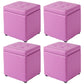 Mid-Century Modern Pouf Ottoman Faux Leather Tufted Square Ottoman with Storage Purple 4 Piece Set Clearhalo 'furn' 'furn_ottomans_poufs' 'Furniture' 'Living Room Furniture' 'Ottomans & Poufs' 'ottomans_poufs' 5943431