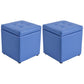 Mid-Century Modern Pouf Ottoman Faux Leather Tufted Square Ottoman with Storage Blue 2 Piece Set Clearhalo 'furn' 'furn_ottomans_poufs' 'Furniture' 'Living Room Furniture' 'Ottomans & Poufs' 'ottomans_poufs' 5943439