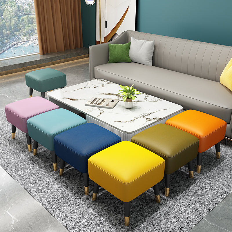 Modern Tear Resistant Standard Solid Color Leather Indoor Standard Clearhalo 'furn' 'furn_ottomans_poufs' 'Furniture' 'Living Room Furniture' 'Ottomans & Poufs' 'ottomans_poufs' 5943442