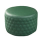 Stylish PU Ottoman Solid Color Water Resistant Round Footstool Ottoman Green 1 Piece Clearhalo 'furn' 'furn_ottomans_poufs' 'Furniture' 'Living Room Furniture' 'Ottomans & Poufs' 'ottomans_poufs' 5943461