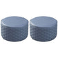 Stylish PU Ottoman Solid Color Water Resistant Round Footstool Ottoman Blue 2 Piece Set Clearhalo 'furn' 'furn_ottomans_poufs' 'Furniture' 'Living Room Furniture' 'Ottomans & Poufs' 'ottomans_poufs' 5943474