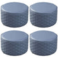 Stylish PU Ottoman Solid Color Water Resistant Round Footstool Ottoman Blue 4 Piece Set Clearhalo 'furn' 'furn_ottomans_poufs' 'Furniture' 'Living Room Furniture' 'Ottomans & Poufs' 'ottomans_poufs' 5943477